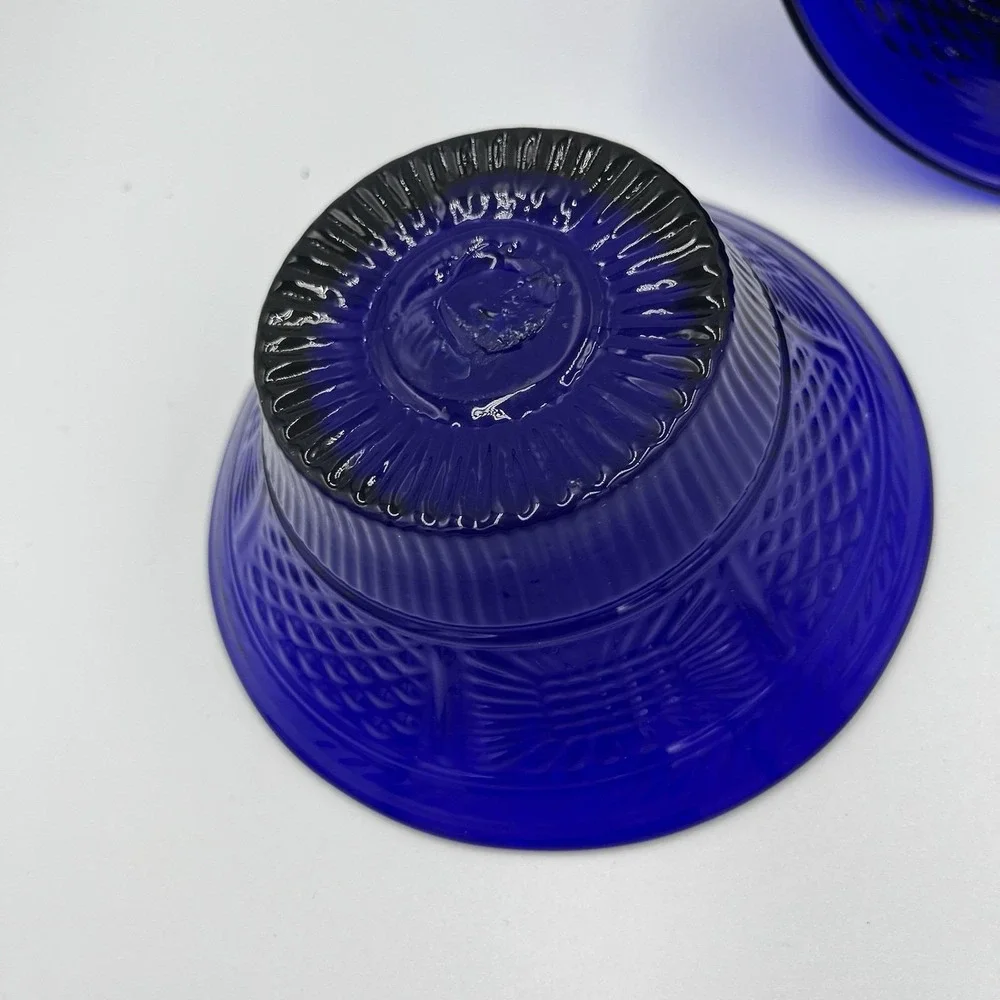 Small Vibrant Cobalt Blue Vintage Glass Bowls 5.25